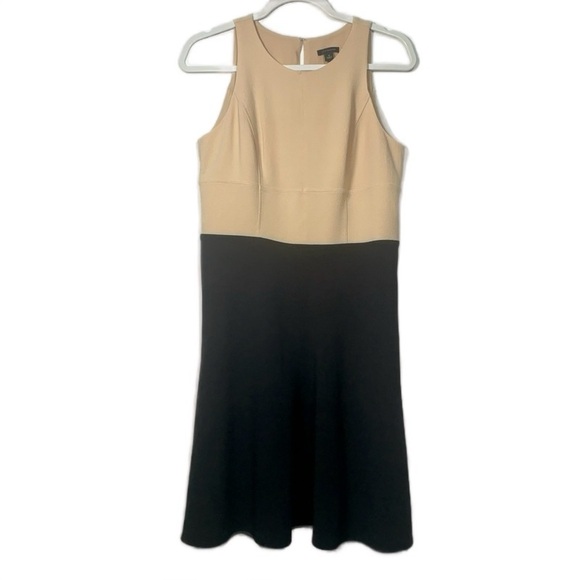 Ann Taylor Dresses & Skirts - Ann Taylor ColorBlock Dress Sleeveless Beige Black‎ Sheath Style Two Tone size 4